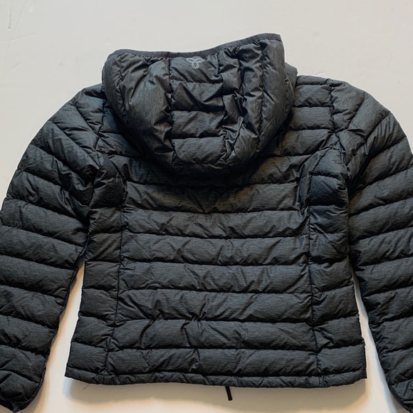 TNA women’s size small dark, charcoal, gray Hooded down Jacket - Picture 10 of 14